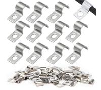 AUEFUDQ 36 Pezzi Collari per Tubi 4mm Fermacavo Unico Foro in Acciaio Inox V2A Supporti a U Morsetti per Tubi Collari Heavy Duty Fissaggi per Cavi Ø 4-5mm Tubazioni per Acqua Tubi PVC Installazione