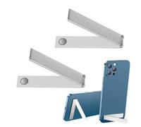 AUEFUDQ Cavalletto per Telefono Cellulare 2Pack,Supporto per Telefono Verticale e Orizzontale per Scrivania, Supporto per Telefono Regolabile Compatibile con iPhone, iPad- Argento