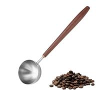 AUEFUDQ Cucchiaino Da Caffè Retrò in Acciaio Inox, Manico in Noce Nera, Per Misurare Chicchi Di Caffè, Fagioli Macinati, 25ml