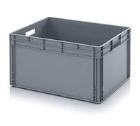 Auer - Contenitore europeo EG 86/42, 80 x 60 x 42 cm, maniglie aperte con manici, in plastica da 172 litri, impilabile