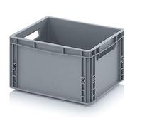 Auer - Contenitore in plastica EG 43/22, 40 x 30 x 22 cm, maniglie aperte | Contenitore per il trasporto da 20 litri | Contenitore per il trasporto impilabile | Contenitore per camper