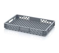 Auer Euro Contenedor perforado EO 64/75 caja de panadería 60 x 40 x 7,5 cm caja de almacenamiento y transporte apilable Eurobox cesta de alimentos cesta panadero de plástico PE HD apto para alimentos