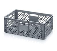 Auer Packaging Contenitore euro, 60 x 40 x 22 cm, traforato, per mercatino delle pulci, artigianato, 60 x 40 x 22 cm, con manici impilabili