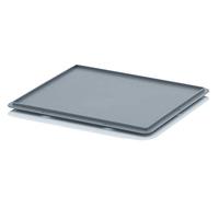 Auer Packaging Coperchio per contenitore Euro, 40 x 30 cm, coperchio in plastica grigio argento