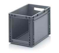 Auer Packaging Euro cassetta portaoggetti, 40 x 30 x 32 cm, con metro pieghevole gratuito, contenitore europeo con finestra