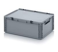 Auer Packaging Eurobox 60 x 40 x 23,5 cm con coperchio a cerniera, scatola di plastica ED 64/22 HG 60 x 40 x 22 60 x 40 x 23,5 cm