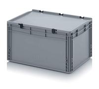 Auer Packaging Eurobox 60 x 40 x 33,5 cm con coperchio a cerniera - Scatola impilabile