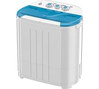 Auertech Lavatrice portatile, piccola lavatrice, lavatrice compatta con controllo del tempo di drenaggio di gravità integrato, lavatrice semiautomatica, 9 libbre, 5 libbre, girevole per
