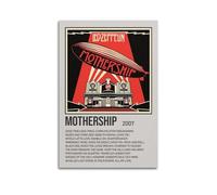 AUEYQWHE Poster artistico da parete con scritta "Mothership by Led Zeppelin" per soggiorno, camera da letto, 50 x 75 cm, senza cornice