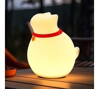 Auezona Luce Notturna Bambini, Lampada Gatto Silicone Ricaricabile, 30 Minuti Timer, Lampada Notturna per Bambini LED, Lampada da Comodino Cameretta Bambina, Regalo Neonato