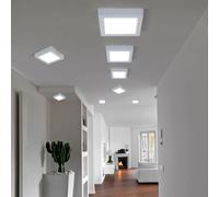 Aufbaupanel Plafoniera LED Lampada da Pavimento Soggiorno Bianco 8er Set [EEK: F]
