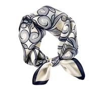 Aufeel 100% Vera Seta di Gelso Donne Piccolo Quadrato Collo Sciarpe 21 "Leggero Foulard Stampato Fazzoletto da collo Confezione Regalo, Blu navy 1., Small