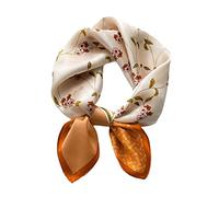 Aufeel 100% Vera Seta di Gelso Donne Piccolo Quadrato Collo Sciarpe 21 "Leggero Foulard Stampato Fazzoletto da collo Confezione Regalo, Bellezza floreale, Small