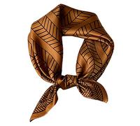 Aufeel Sciarpa quadrata 100% pura seta di gelso da donna, sciarpa di seta, 53 x 53 cm, marrone, S