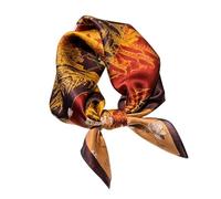 Aufeel Sciarpa quadrata da donna in 100% pura seta di gelso - Foulard da donna - Foulard di seta - 53,3 x 53,3 cm, Rame rosso., Small