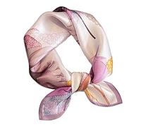 Aufeel Sciarpa quadrata piccola da donna in pura seta di gelso - fazzoletto da collo da donna - Foulard in seta - 53,3 x 53,3 cm, Viola, Small
