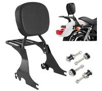 AUFER Sissy Bar con schienale basso per passeggero per moto, con cuscinetto per schienale e kit hardware per aggancio compatibile con Sportster 883 XL883 1200 XL1200 2004-2024