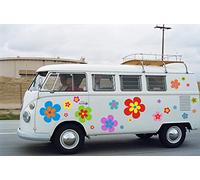 aufgeklebt.de Hippie Fiori Adesivi per Auto Hippie 030 - in Elegante Effetto Opaco, Colori Assortiti! !