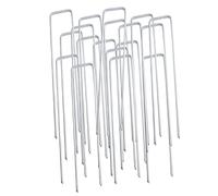 AUFIKR Picchetti da giardino per fissare il prato, perfetti per la membrana di controllo delle erbacce, erba artificiale, tessuto, stuoie e reticolare, robusti perni zincati a forma di U (30 pezzi)