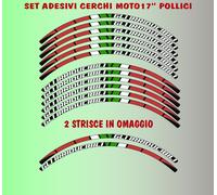 Aufkleber für 17-Zoll-Motorradfelgen - Set für 2 Räder ITALIENISCHE FLAGGE D0145