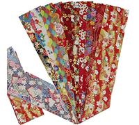 aufodara 10 Pezzi 7,5 x 100 cm Tessuti Strisce Tessuto Cotone Stoffa Stile Giapponese Abbronzante Patchwork Cucito Creativo Stoffe a Metro Materiali per Hobby Creativi Quilting Tessuto (Rosso)