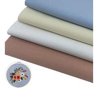 aufodara 4 Pezzi Tessuto Ricamo Lino 50 x 50 cm Tessuto per Punto per Ricamo, Tessuti Ricamati, Decorativo Tovaglia, DIY Cucito Borsa per il Pane, Borsa Portaoggetti (Color A)
