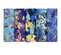 aufodara 5 Pezzi 40 x 80 cm Tessuti Tessuto Cotone Stoffa Stile Giapponese Tessuto Abbronzante Patchwork Cucito Creativo Stoffe a Metro Materiali per Hobby Creativi Quilting Tessuto (Blu)