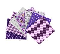 aufodara 7 pezzi 50x50 cm Quadrati Tessuto Cotone Stoffa Patchwork Modelli Diversi Tessuti per Cucito, Quilting, Artigianato, Fai da te, Hobby Creativi, Materiali pacchetto (Viola)