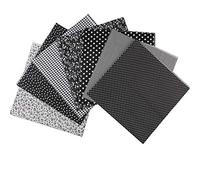 aufodara 7 pezzi 50x50 cm Quadrati Tessuto Cotone Stoffa Patchwork Modelli Diversi Tessuti per Cucito, Quilting, Artigianato, Fai da te, Hobby Creativi, Materiali pacchetto (Nero)