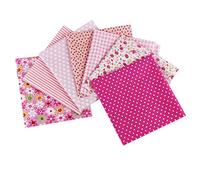 aufodara 7 pezzi 50x50 cm Quadrati Tessuto Cotone Stoffa Patchwork Modelli Diversi Tessuti per Cucito, Quilting, Artigianato, Fai da te, Hobby Creativi, Materiali pacchetto (Rosa)