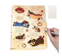 Aufquwk A5 Binder Notebook, Notebook per foglie sciolte, 60 fogli di foglio di vetrino cartoni animati di carta per il fumetto, Studente di cartoleria di apprendimento, libro dei compiti ricaricabili,