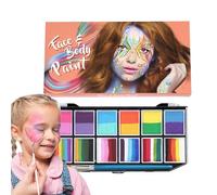 Aufquwk di colori per il viso, colori per il corpo per la pelle - Kit di pittura per il viso di trucco per costumi - Kit per pittura del viso con 12 colori per pittura artistica, per cosplay