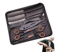 Aufquwk Kit per taglio capelli, kit forbici per taglio capelli | Cesoie piatte Cesoie per denti | Taglio della barba in acciaio inossidabile per modellare la toelettatura, forbici per capelli per