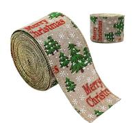 Aufquwk per l'artigianato, nastro per albero di Natale,Cravatta con ghirlanda natalizia | per fiocchi decorativi Decorazioni per la fattoria, natalizi per veicoli scozzesi con fiocchi di neve per