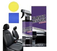 Aufquwk Rigenerante Plastiche Auto | 237ml Lucidante con Spugna e Asciugamano | Spray Protettivo UV per Cura Interni Restauro | Ripristino Estetico Veicolo