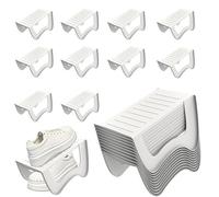 AufuN 30 pezzi antiscivolo per scarpe, in polipropilene, antiscivolo, salvaspazio, organizer per scarpe, a doppio strato, 25 x 14,5 x 14 cm, bianco