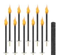 Aufun 30 torce durata 100 minuti, torcia in cera naturale per esterni, con manico extra lungo, torcia per giardino, attività all'aperto, escursioni, passeggiate notturne