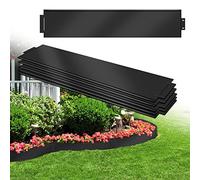 Aufun Bordo per prato, in metallo, 5 m x 18 cm, zincato, per aiuole, 5 pezzi, 100 cm x 18 cm (lunghezza x altezza), colore nero, (HAG8502B)
