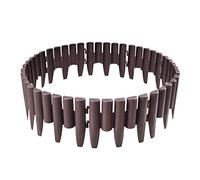 Aufun Bordura per prato in plastica 14m, da giardino effetto legno in polipropilene, falciante palizzata decorativa da giardino, 1 elemento LxAxP: 28x24x1 cm, Marrone