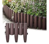 Aufun Bordura per prato in plastica 8,4m, da giardino effetto legno in polipropilene, falciante palizzata decorativa da giardino, 1 elemento LxAxP: 28x24x1 cm, Marrone