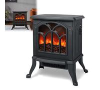 Aufun Camino elettrico con termoventilatore, camino a LED, effetto fiamma, camino elettrico con potenza 750/1500 W, 2 livelli di calore, silenzioso, colore nero