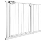 Aufun Griglia di protezione per scale, senza foratura, larghezza 105-115 cm, per bambini, con apertura a 2 vie, espandibile con prolunga separata, colore: bianco