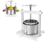 Aufun Spremiagrumi manuale da 5 l, in acciaio inox 430, spremiagrumi per uva, frutta, carne, erbe, formaggio, con vaso di raccolta con tubo di scarico (5 l)