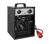 Aufun Termoventilatore Elettrico 5KW - Riscaldatore Elettrico Professionale Industriale con 4 Livelli di Riscaldamento, Protezione da Sovraccarico, Ideale per Uso Interno ed Esterno (5000W, Nero)