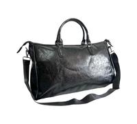Augbunny Borse da viaggio dell'unità di elaborazione del litchi-grain di grande capacità per le donne borsa a tracolla con tracolla regolabile, Nero , Large