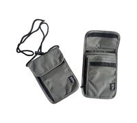 Augbunny Secure Neck Pouch Porta Passaporto RFID Blocco Viaggio Collo Portafoglio per Donne e Uomini Confezione da 2, Grigio, M, Moderno