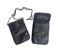 Augbunny Secure Neck Pouch Porta Passaporto RFID Blocco Viaggio Collo Portafoglio per Donne e Uomini Confezione da 2, Nero , M, Moderno