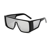 AUGEN Shahid Kapoor - Occhiali da sole unisex oversize non polarizzati con custodia, argento, 0 Monate