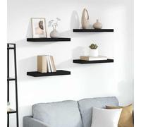 Augerlite 4 mensole sospese in MDF, 50 x 23,5 x 3,8 cm, con montaggio invisibile, salvaspazio, per soggiorno, camera da letto, cucina, bagno, decorativo e versatile