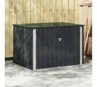 Augerlite Contenitore da giardino nero in acciaio, 151,5 x 107 x 100 cm, resistente alle intemperie, con serratura, per organizzare il giardino, attrezzi, tosaerba, bicicletta e bidone della